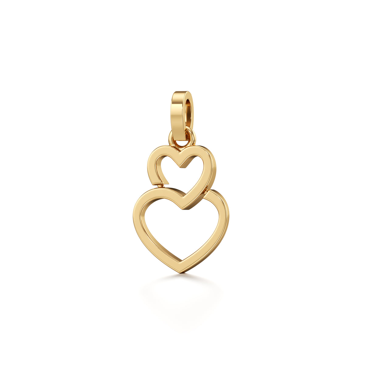 14KT Gold Double Heart Diamond Pendant
