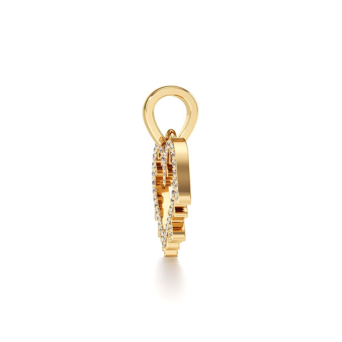 14KT Gold Diamond Dripping Heart Pendant