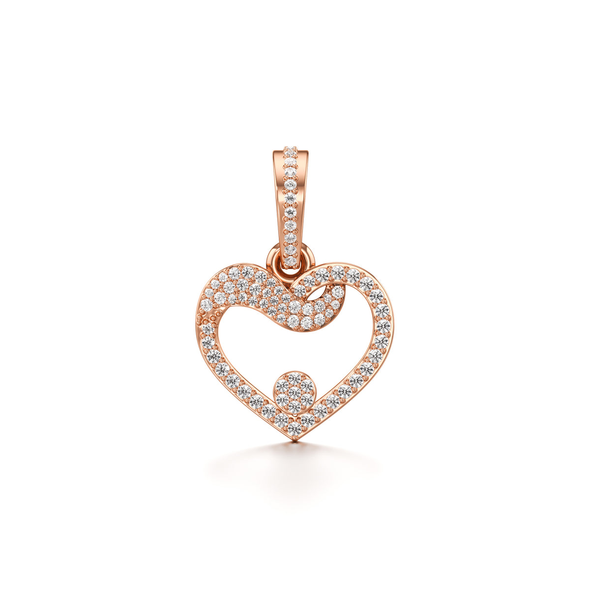 14KT Gold Diamond Heart Pendant