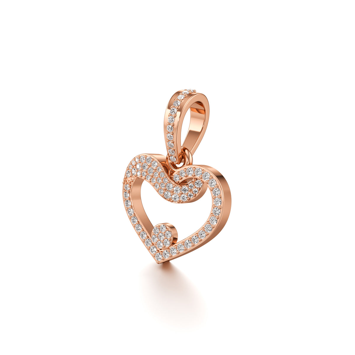 14KT Gold Diamond Heart Pendant