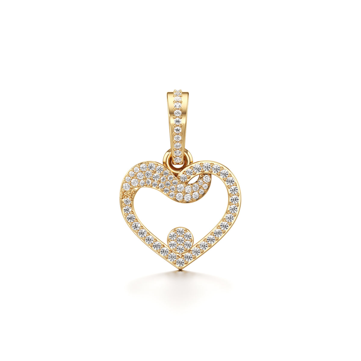 14KT Gold Diamond Heart Pendant