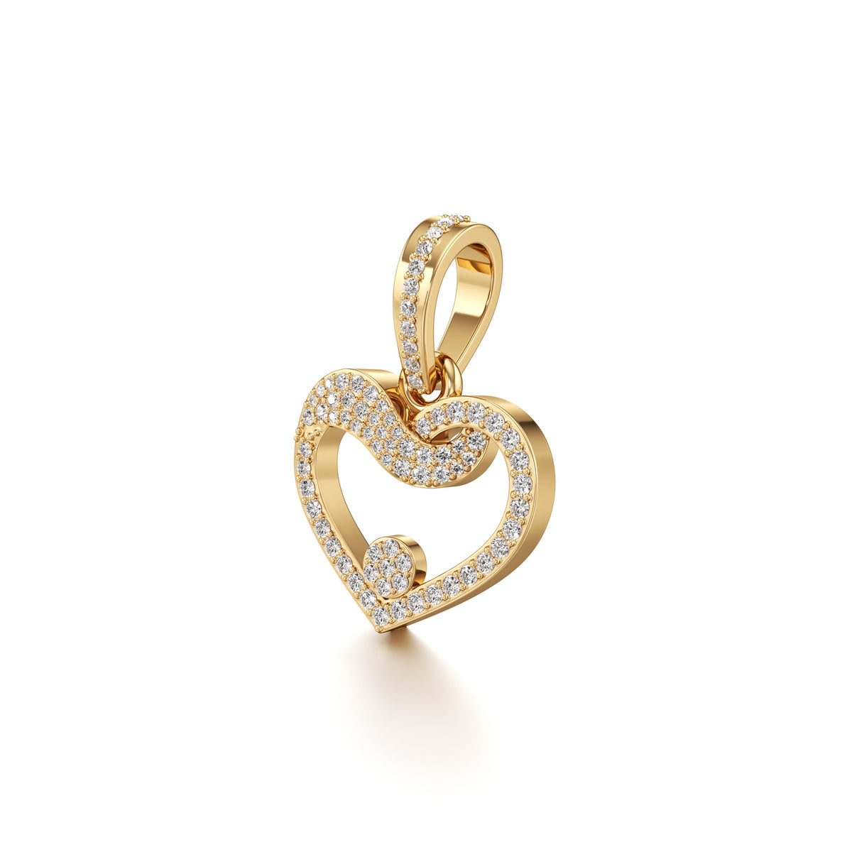 14KT Gold Diamond Heart Pendant