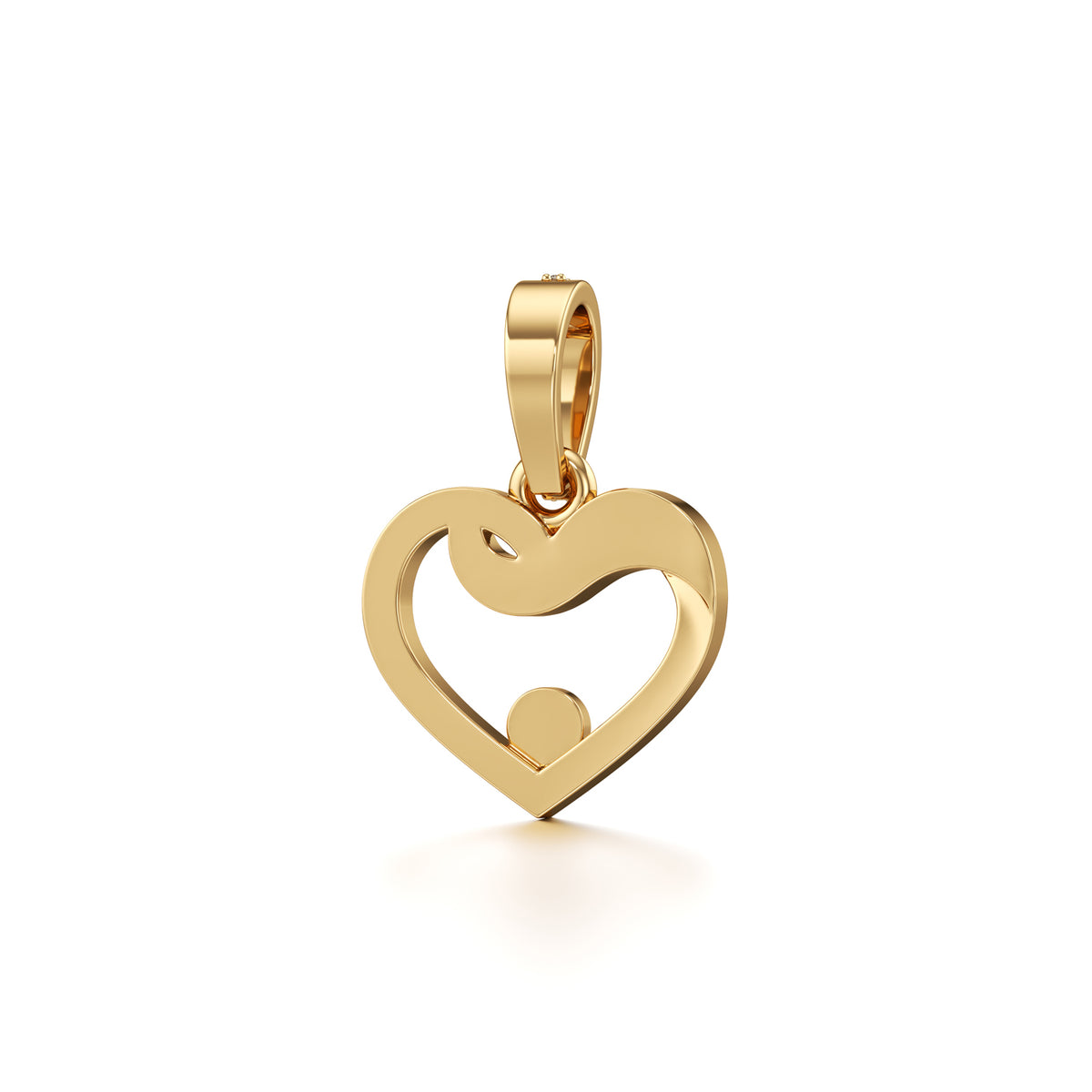 14KT Gold Diamond Heart Pendant