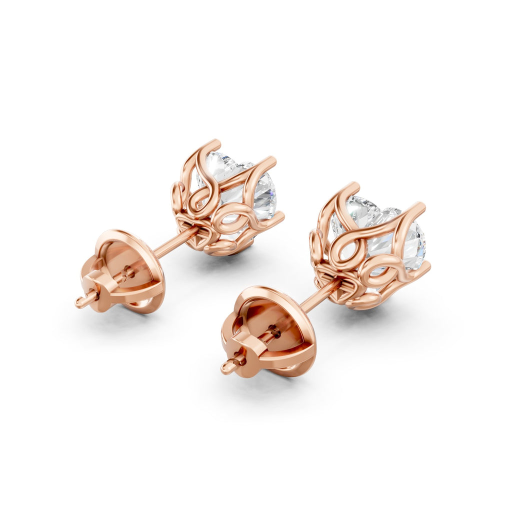 Heart Shape Lab-Grown Diamond Stud Earrings