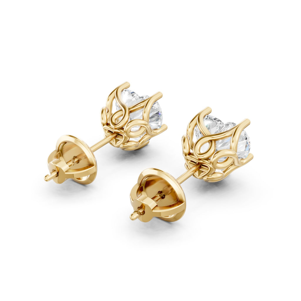 Heart Shape Lab-Grown Diamond Stud Earrings