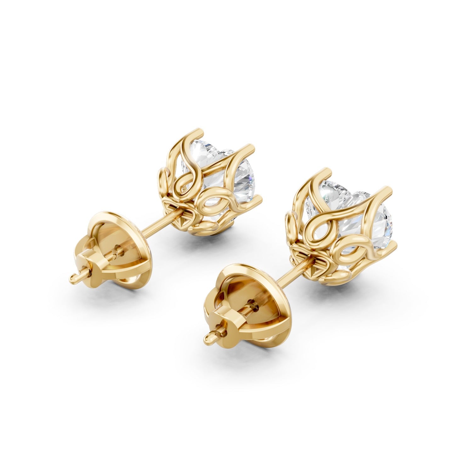 Heart Shape Lab-Grown Diamond Stud Earrings