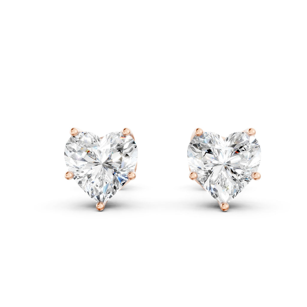 Heart Shape Lab-Grown Diamond Stud Earrings