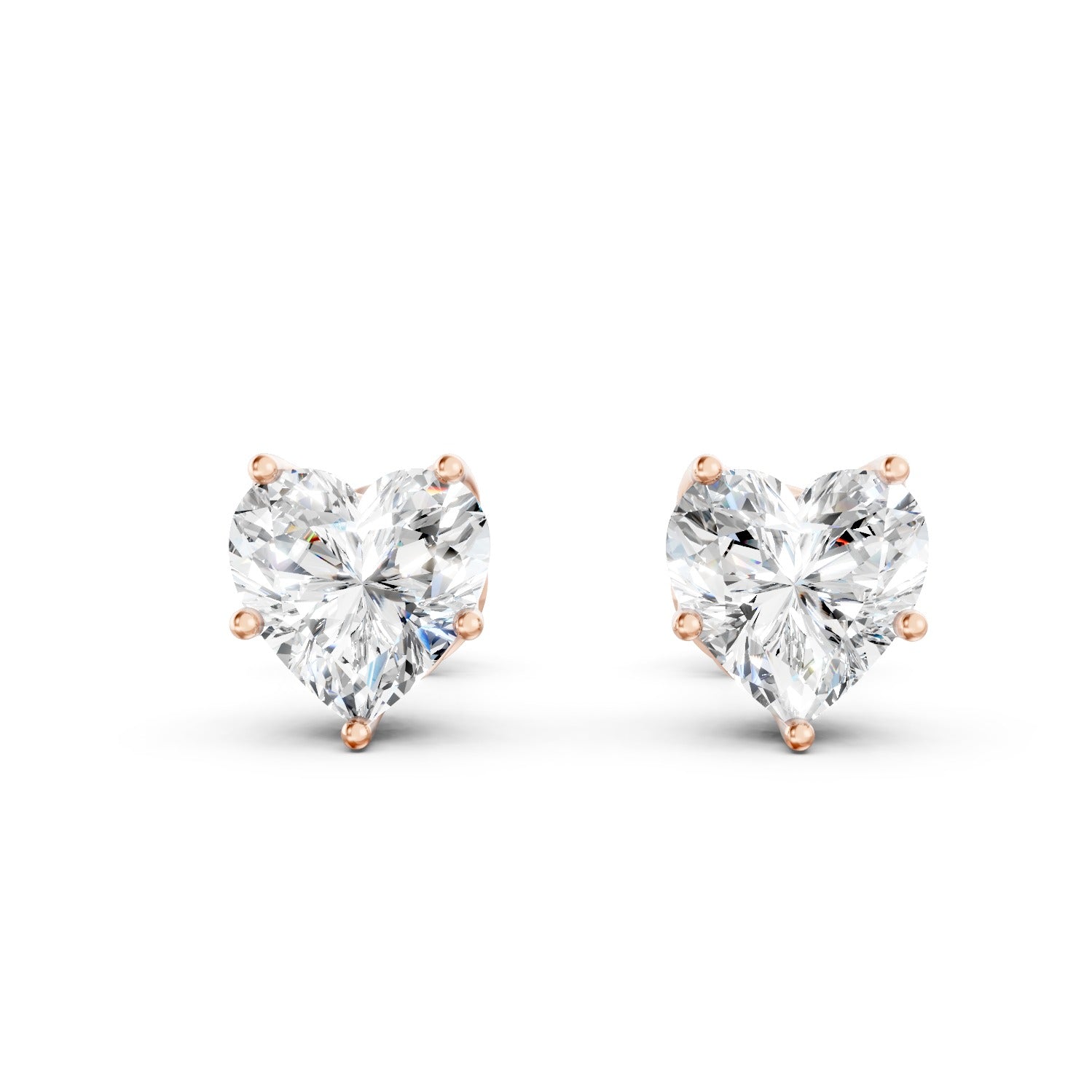 Heart Shape Lab-Grown Diamond Stud Earrings