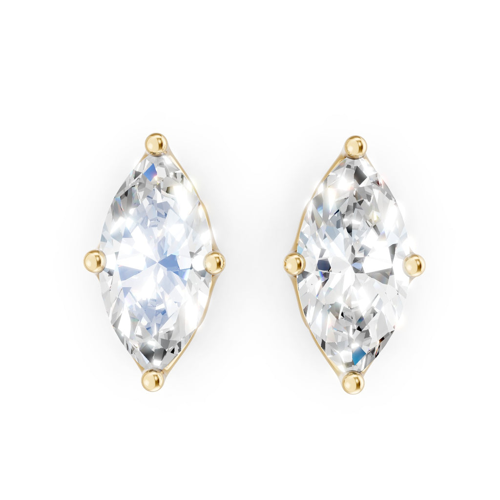 Marquise Cut Lab-Grown Diamond Stud Earrings
