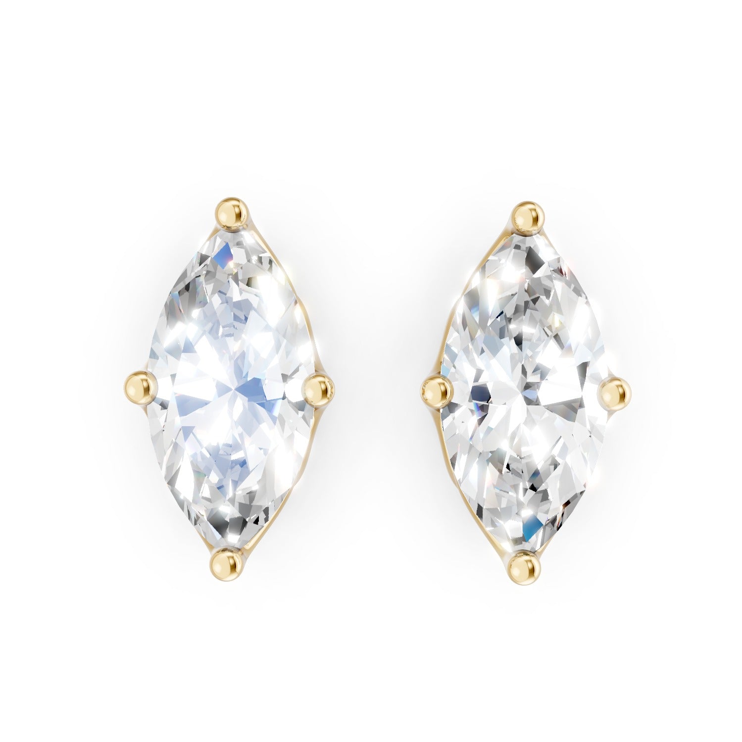 Marquise Cut Lab-Grown Diamond Stud Earrings