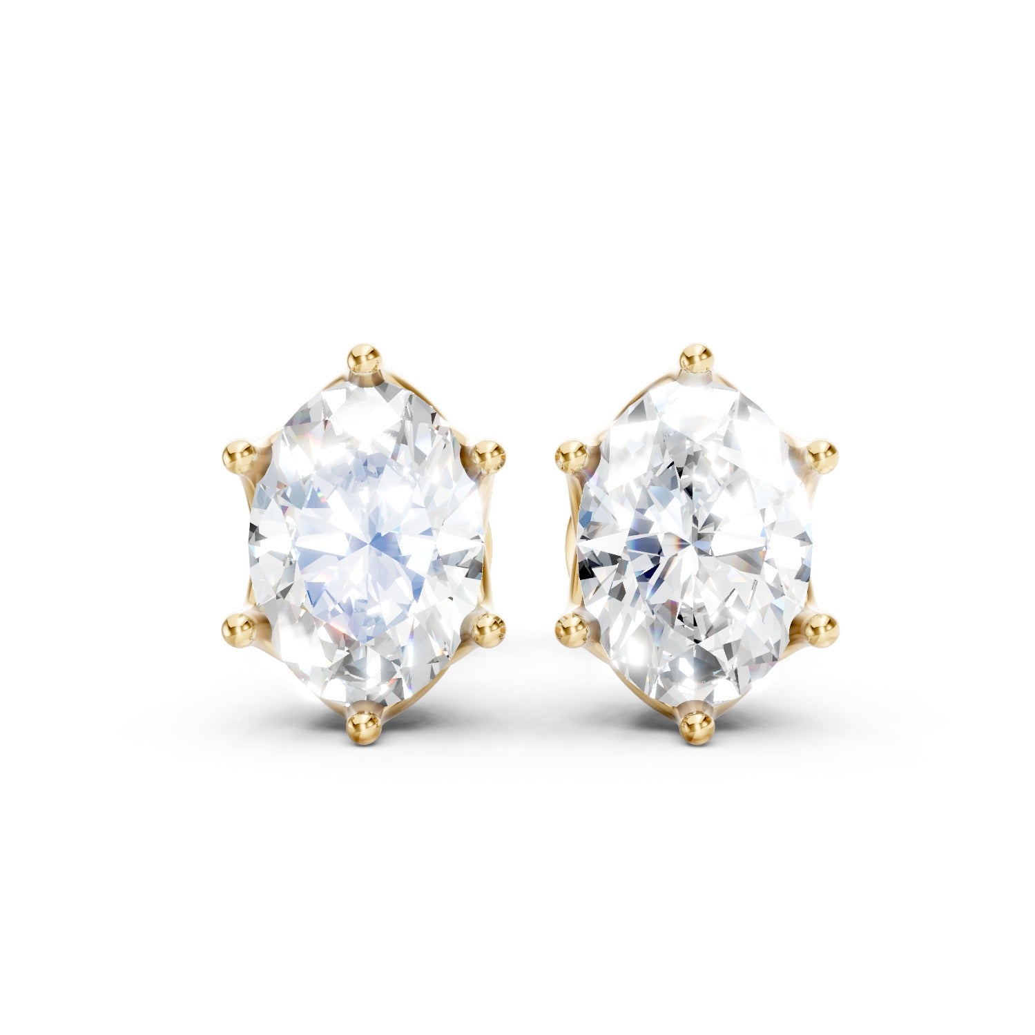Oval Cut Lab-Grown Diamond Stud Earrings
