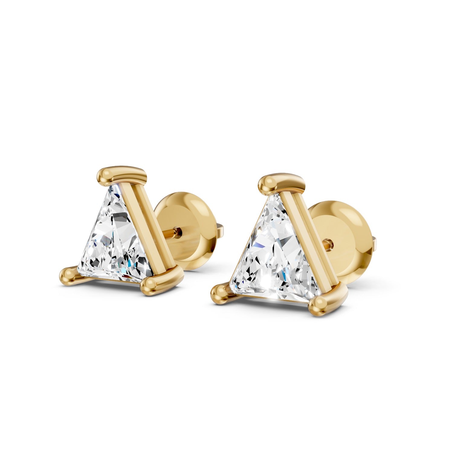 Triangle Cut Lab-Grown Diamond Stud Earrings
