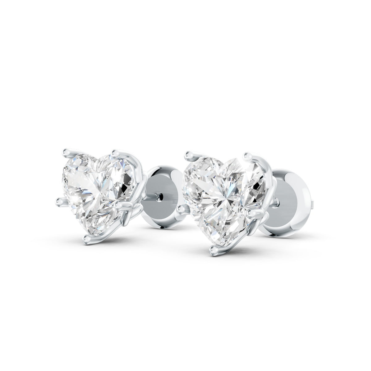 Heart Shape Lab-Grown Diamond Stud Earrings