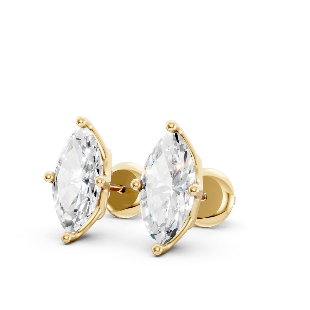 Marquise Cut Lab-Grown Diamond Stud Earrings
