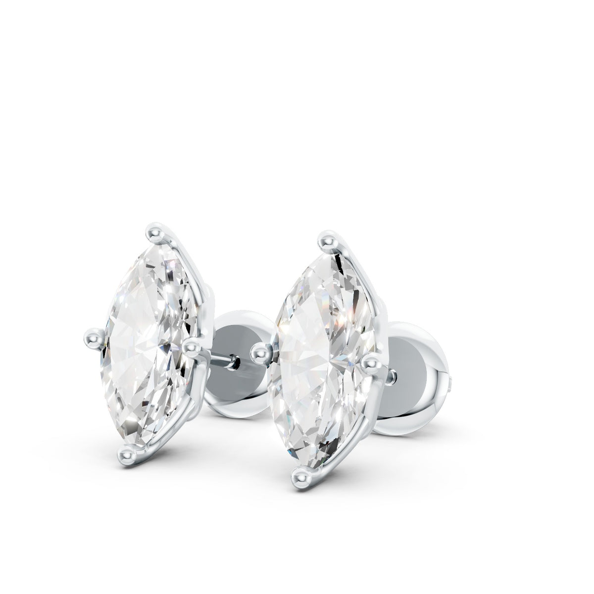 Marquise Cut Lab-Grown Diamond Stud Earrings