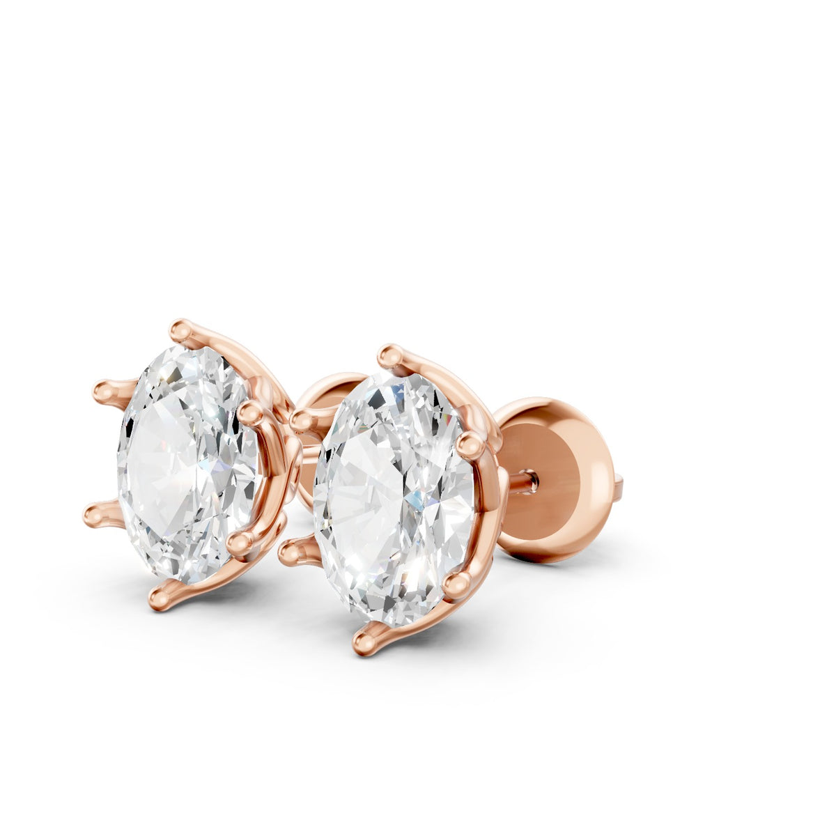 Oval Cut Lab-Grown Diamond Stud Earrings