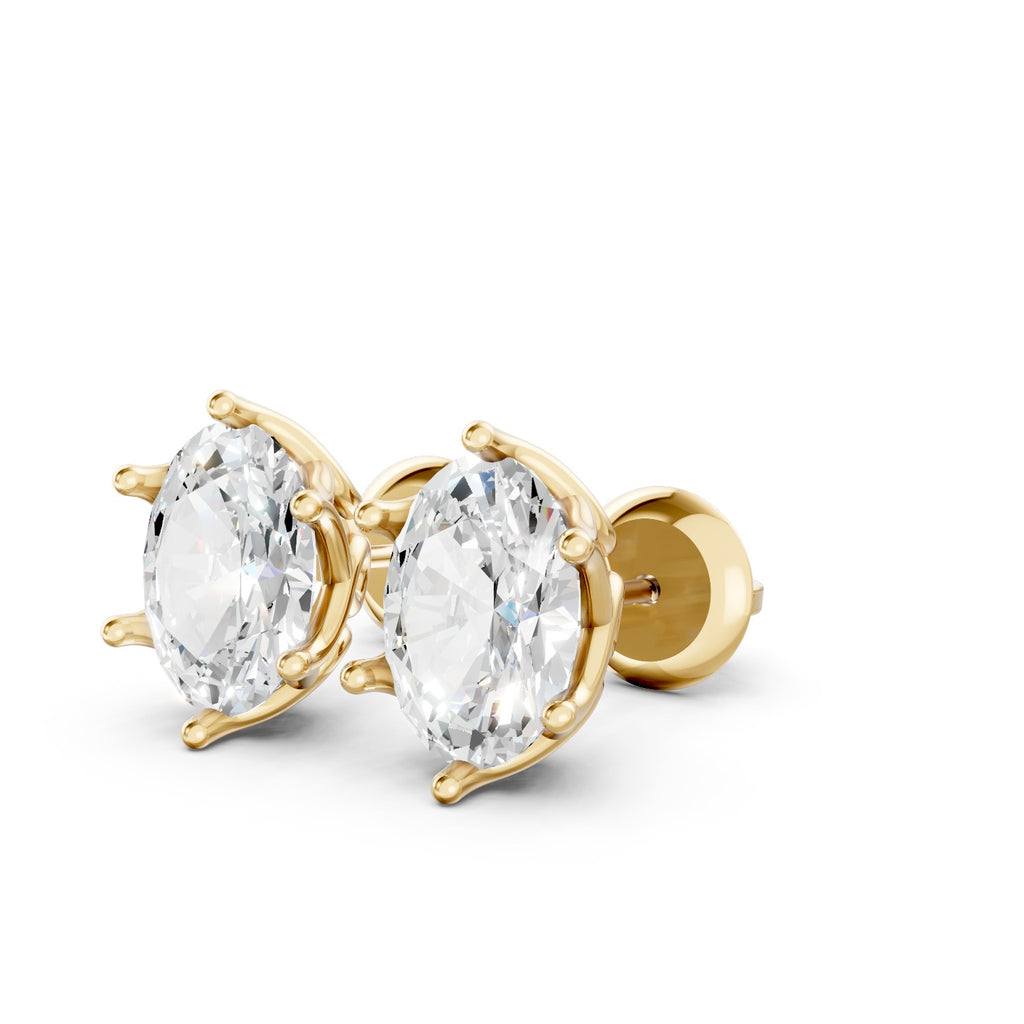 Oval Cut Lab-Grown Diamond Stud Earrings