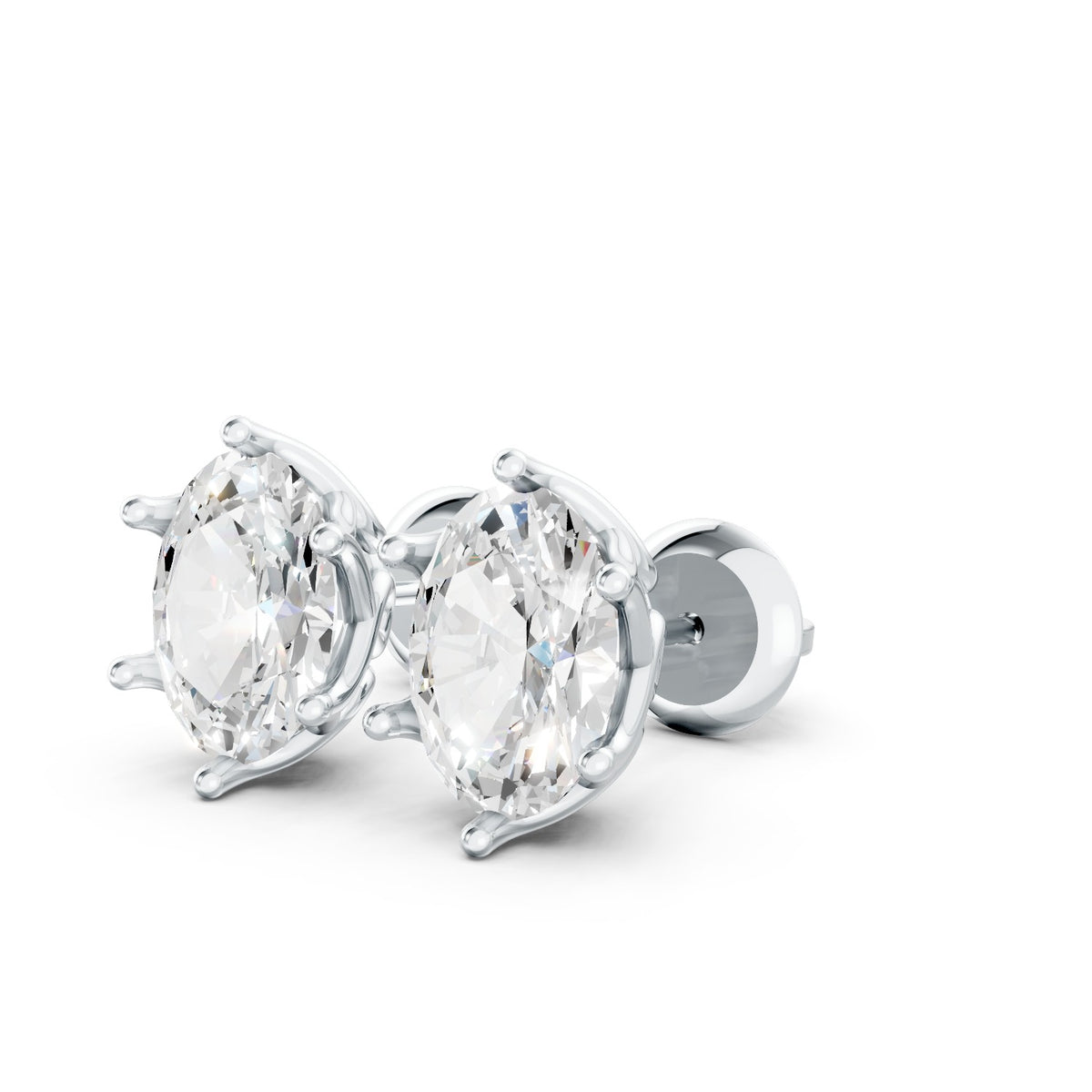 Oval Cut Lab-Grown Diamond Stud Earrings