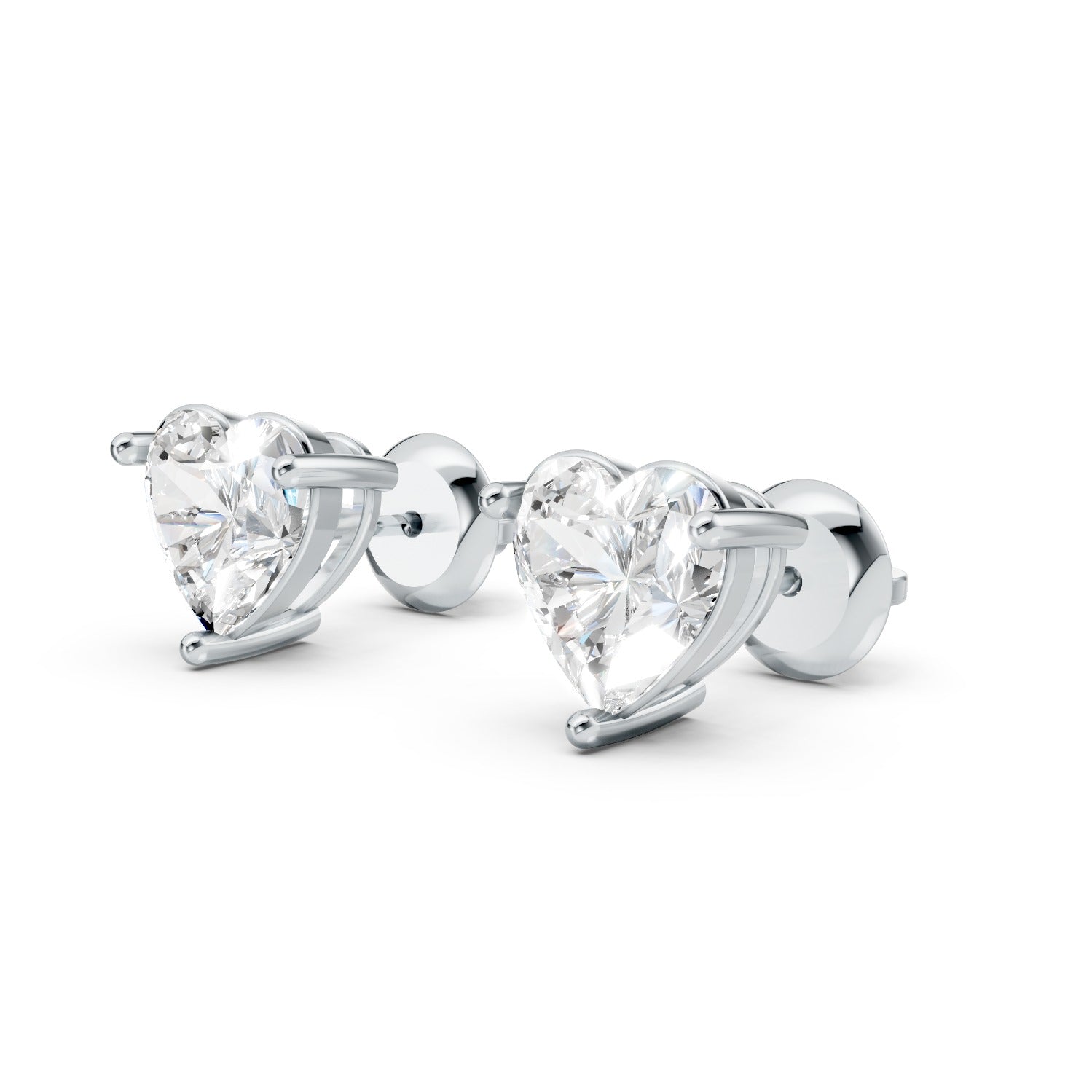 Heart Cut Lab-Grown Diamond Stud Earrings