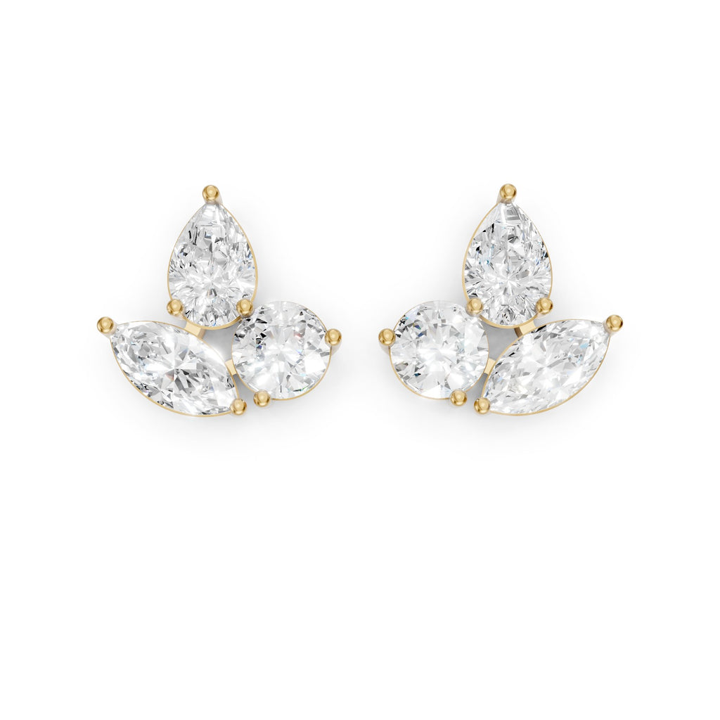 Mixed-Shape Lab-Grown Diamond Trio Stud Earrings