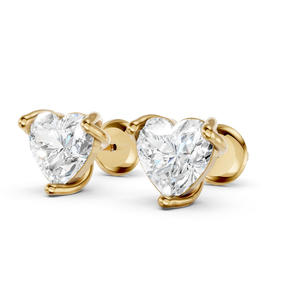 Heart Shape Lab-Grown Diamond Stud Earrings