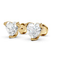 Heart Shape Lab-Grown Diamond Stud Earrings