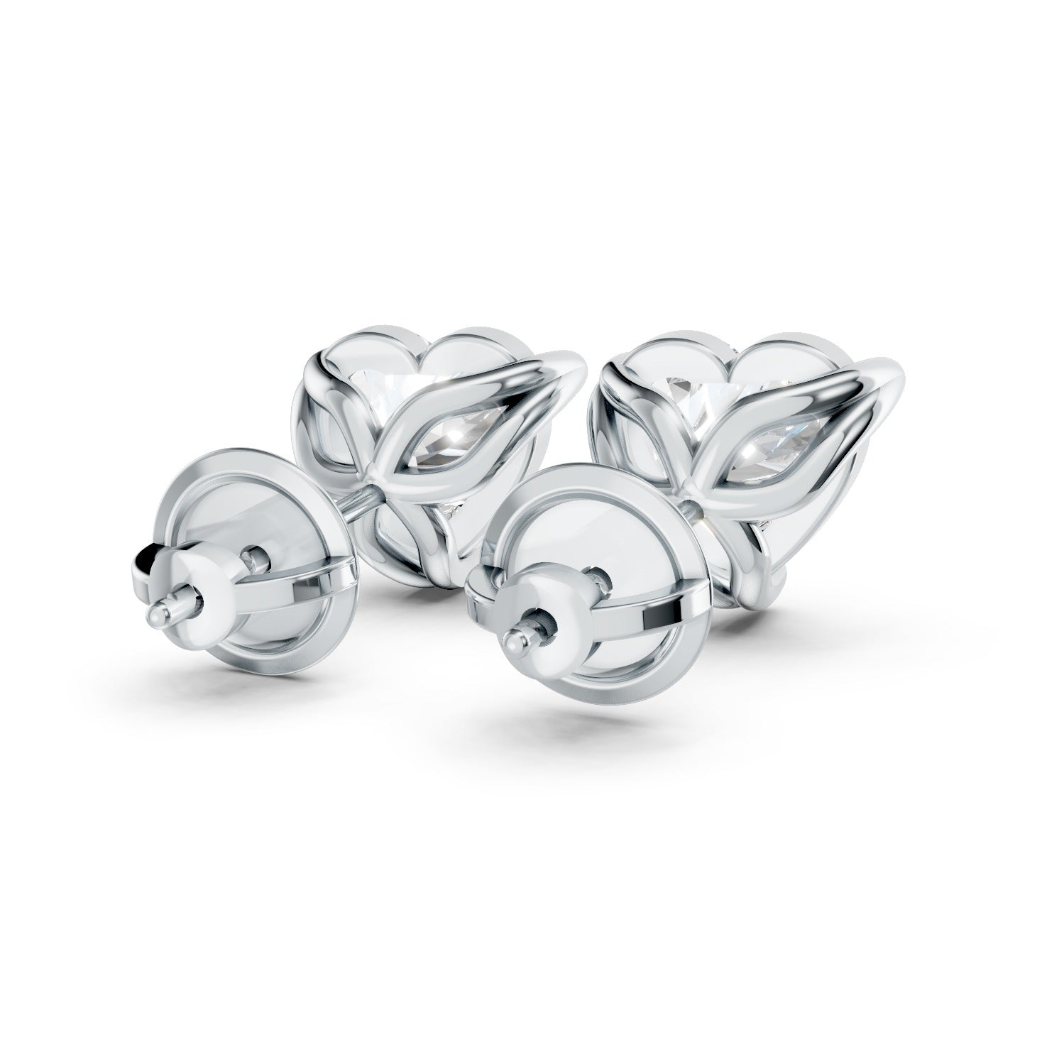 Heart-Shaped Lab-Grown Diamond Stud Earrings