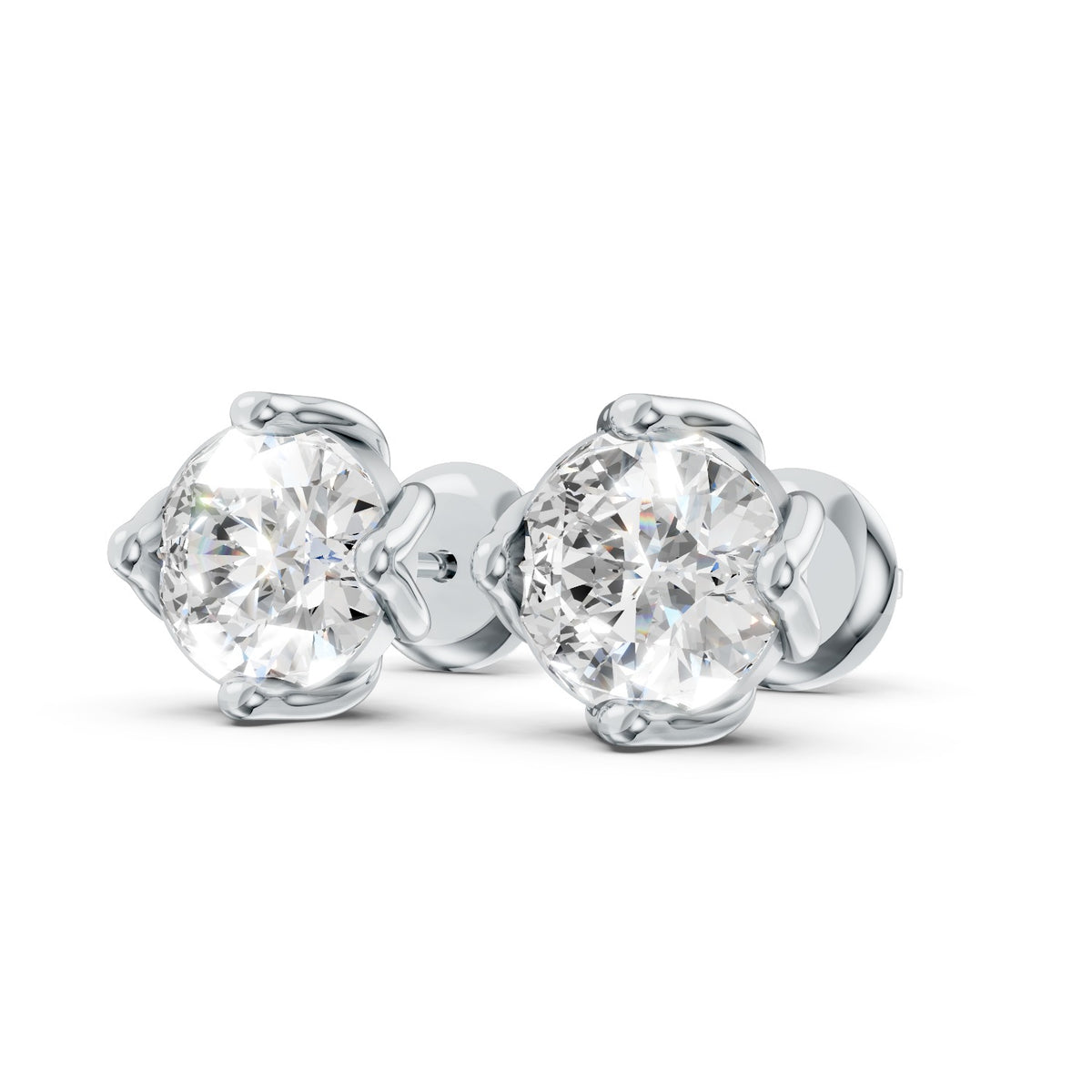 Round Cut Lab-Grown Diamond Stud Earrings