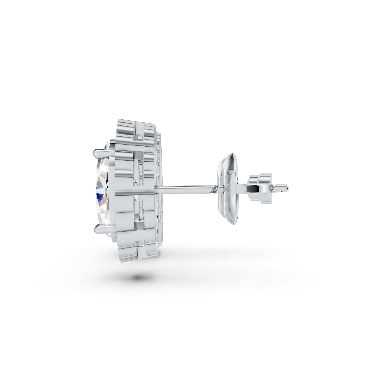 Oval Cut Lab-Grown Diamond Halo Stud Earrings