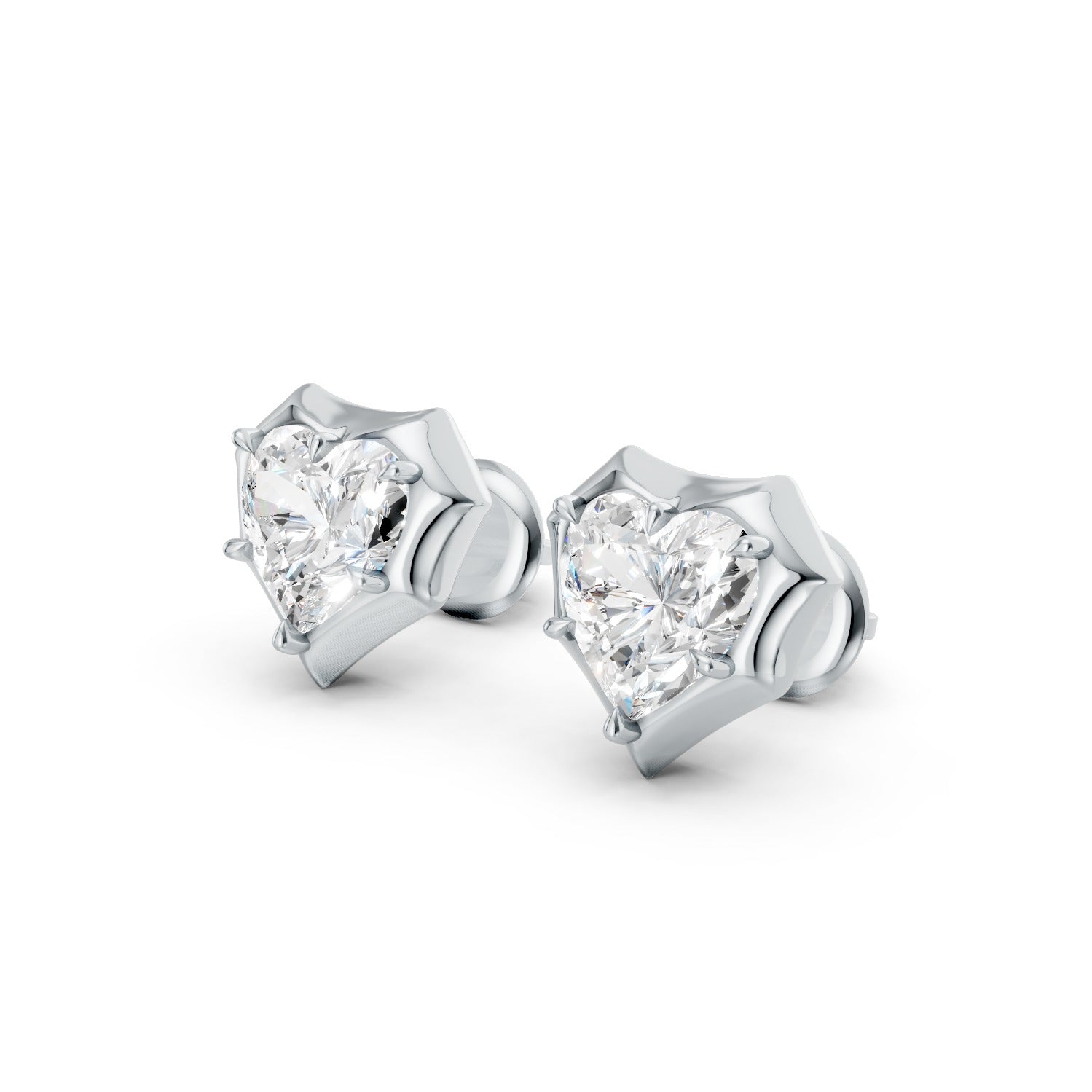 Heart Cut Lab-Grown Diamond Stud Earrings
