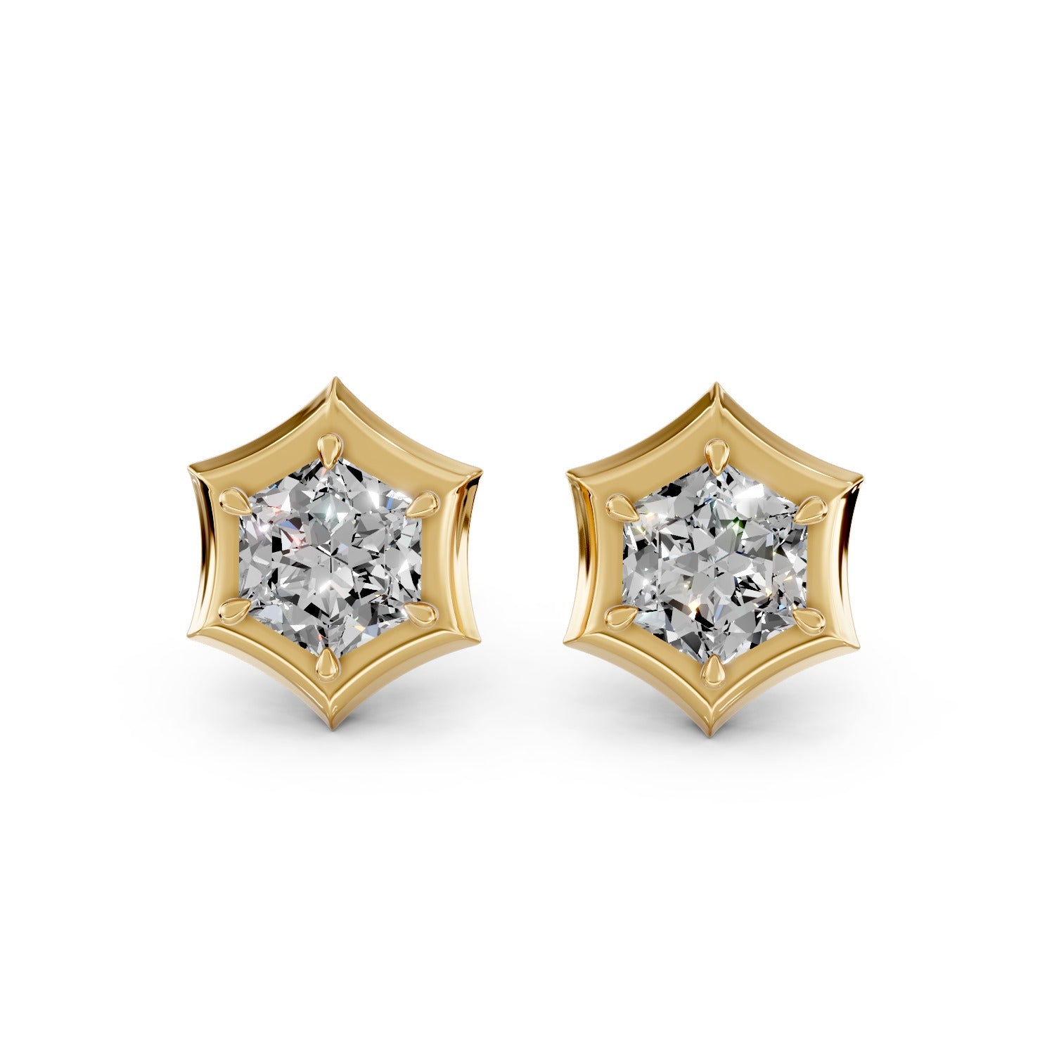 Princess Cut Lab-Grown Diamond Stud Earrings