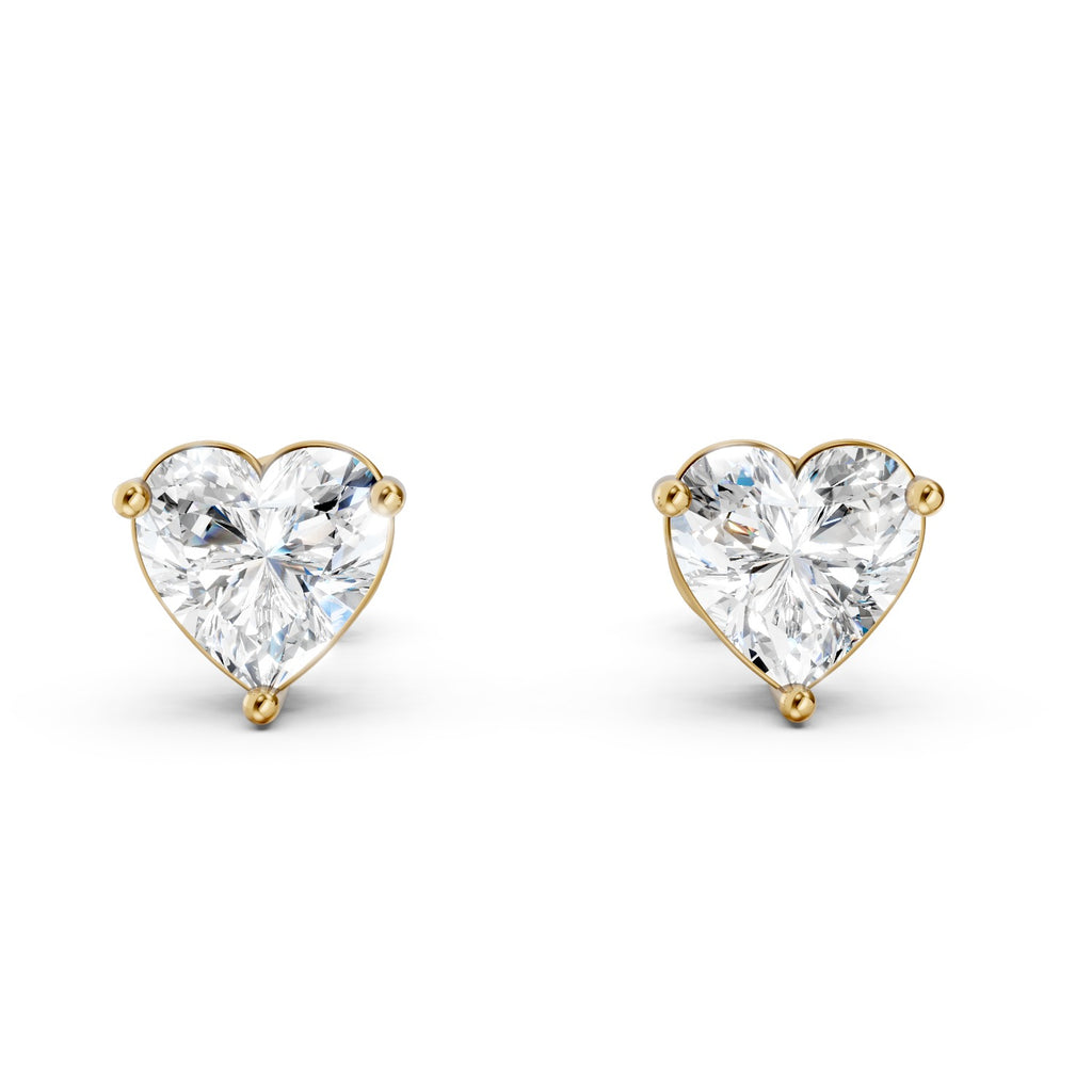 Heart Cut Lab-Grown Diamond Stud Earrings