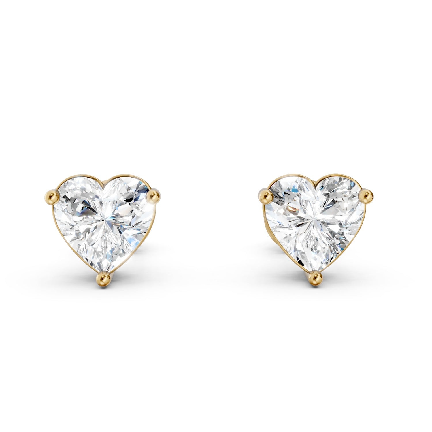 Heart Cut Lab-Grown Diamond Stud Earrings