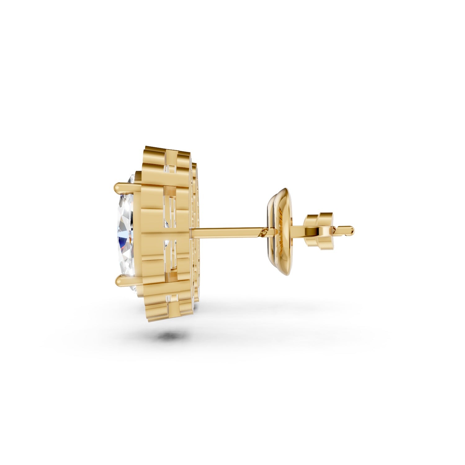 Oval Cut Lab-Grown Diamond Halo Stud Earrings