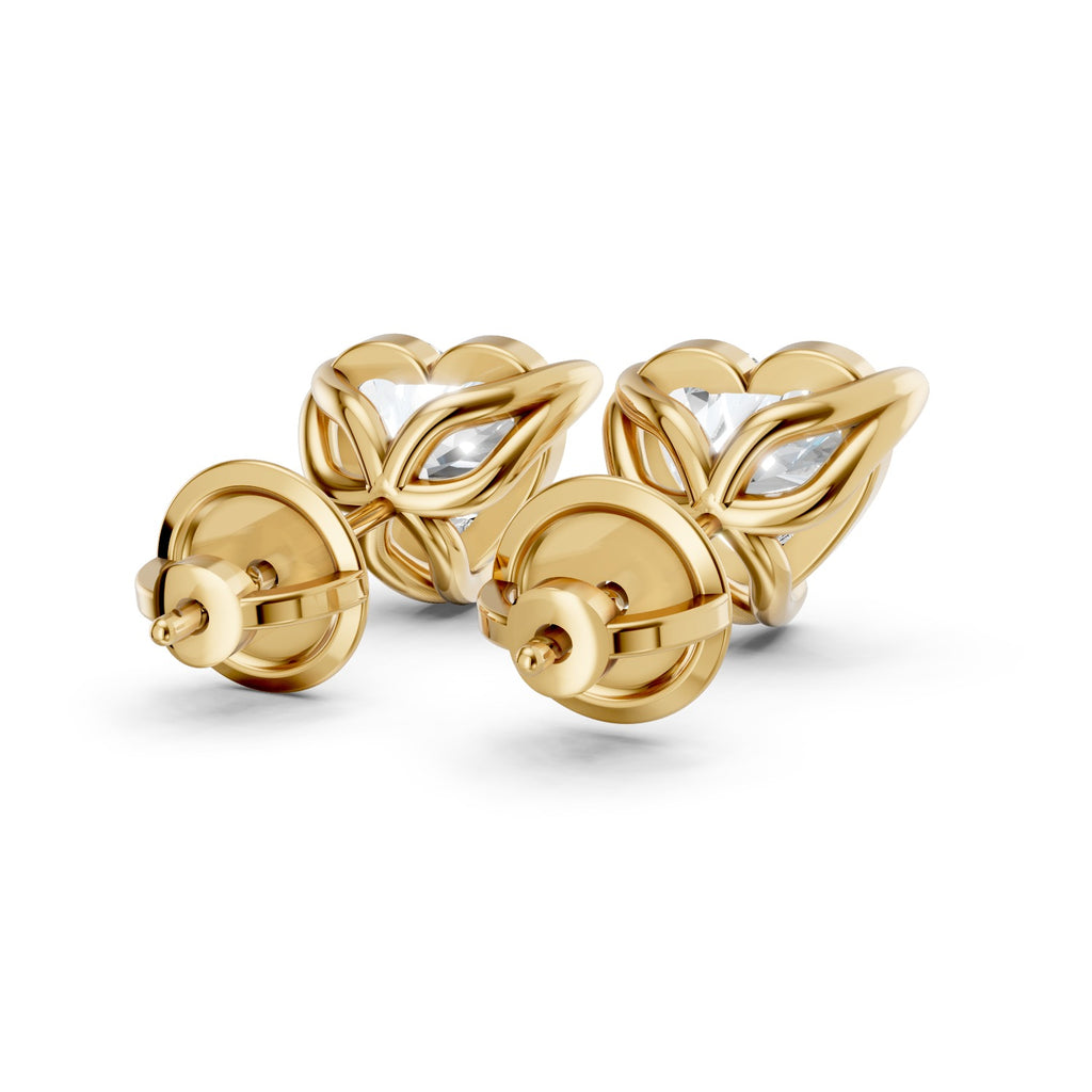 Heart-Shaped Lab-Grown Diamond Stud Earrings