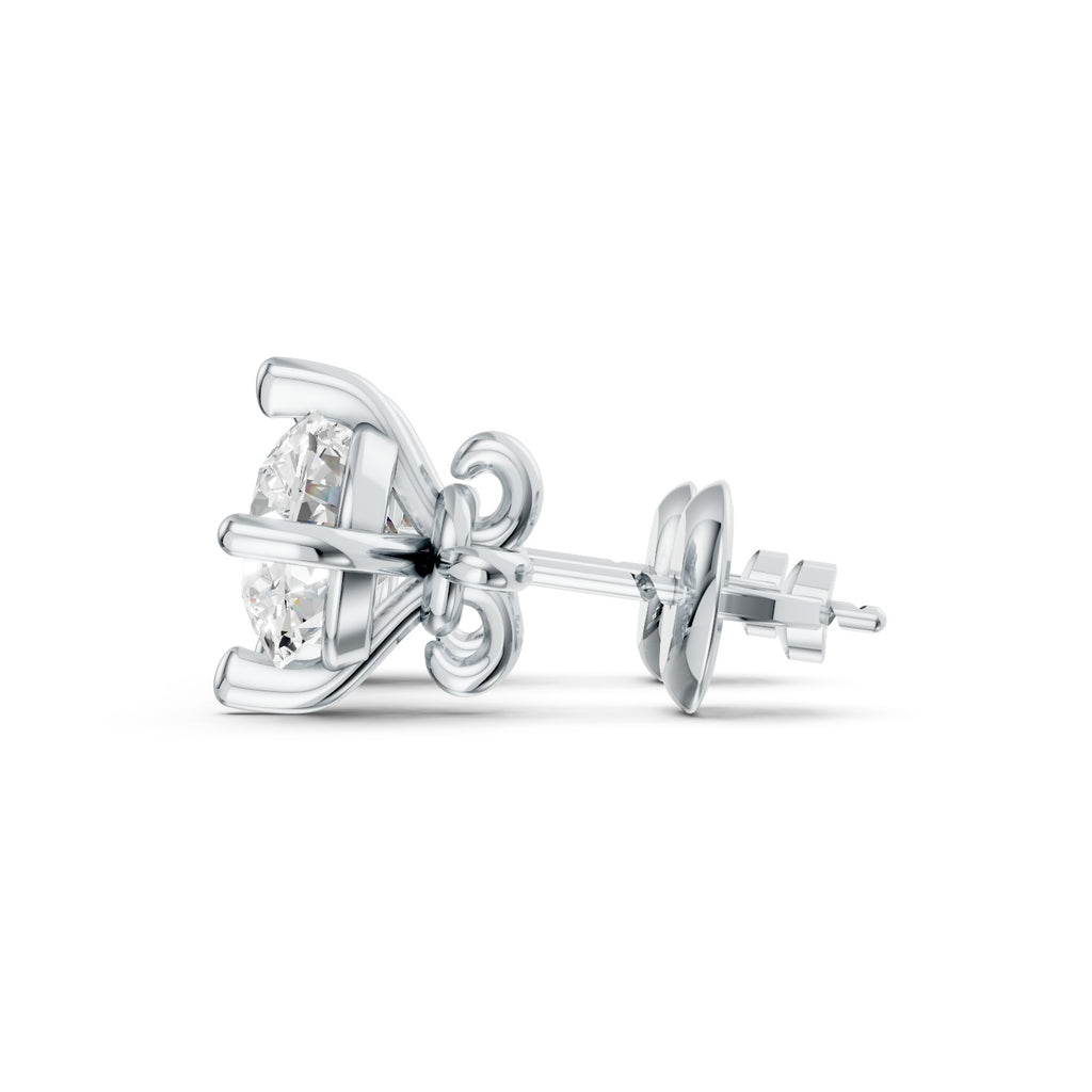 Round Cut Lab-Grown Diamond Stud Earrings
