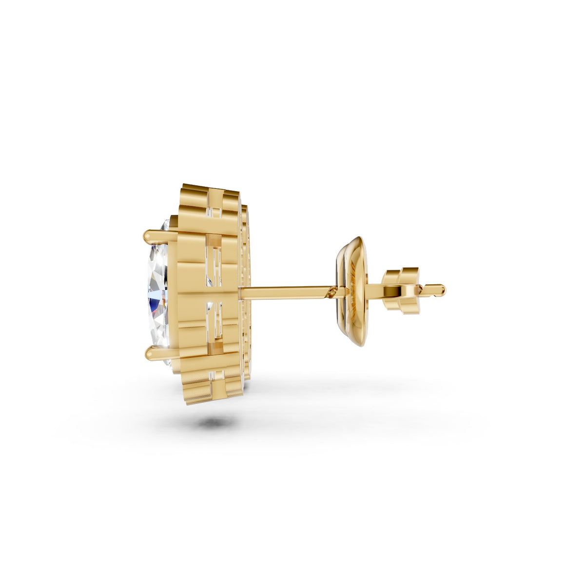 Oval Cut Lab-Grown Diamond Halo Stud Earrings