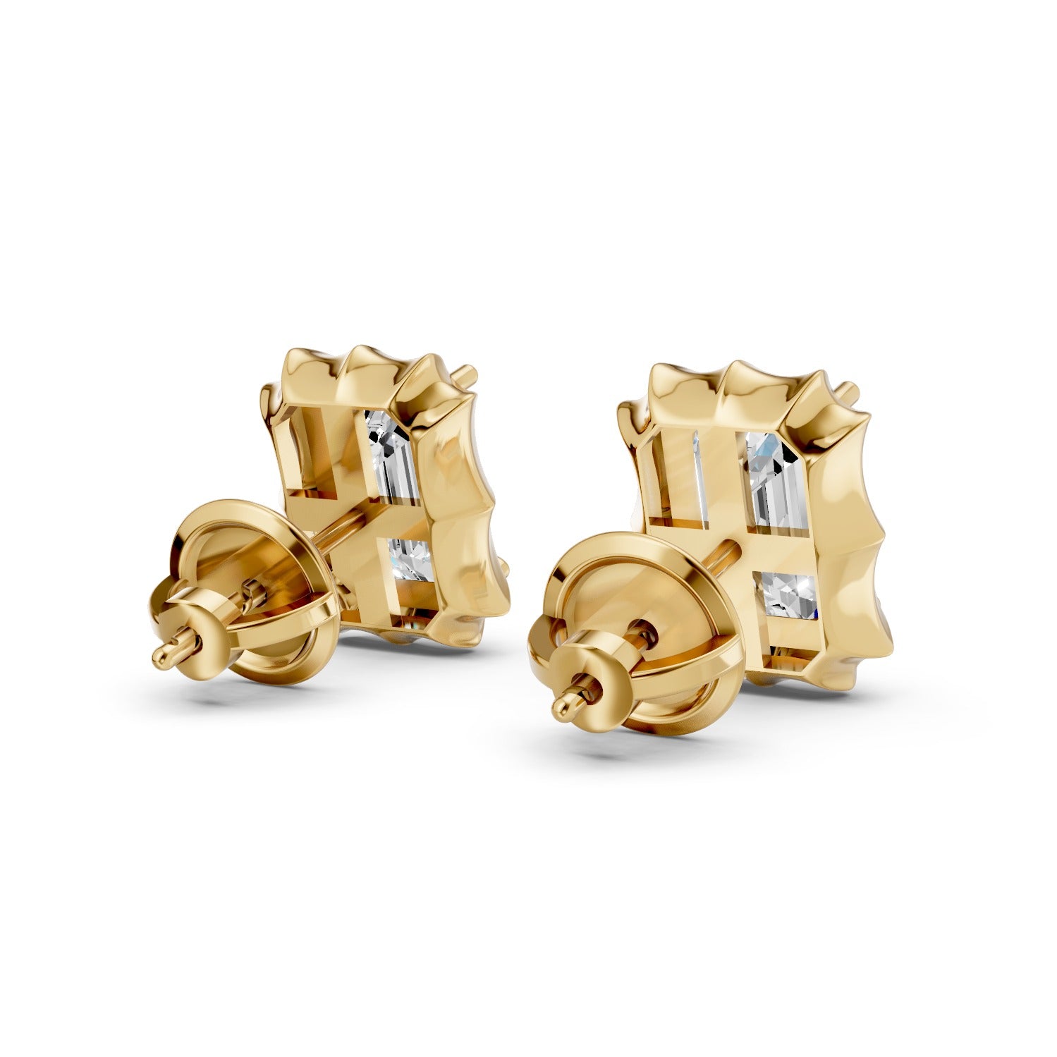Emerald Cut Lab-Grown Diamond Stud Earrings