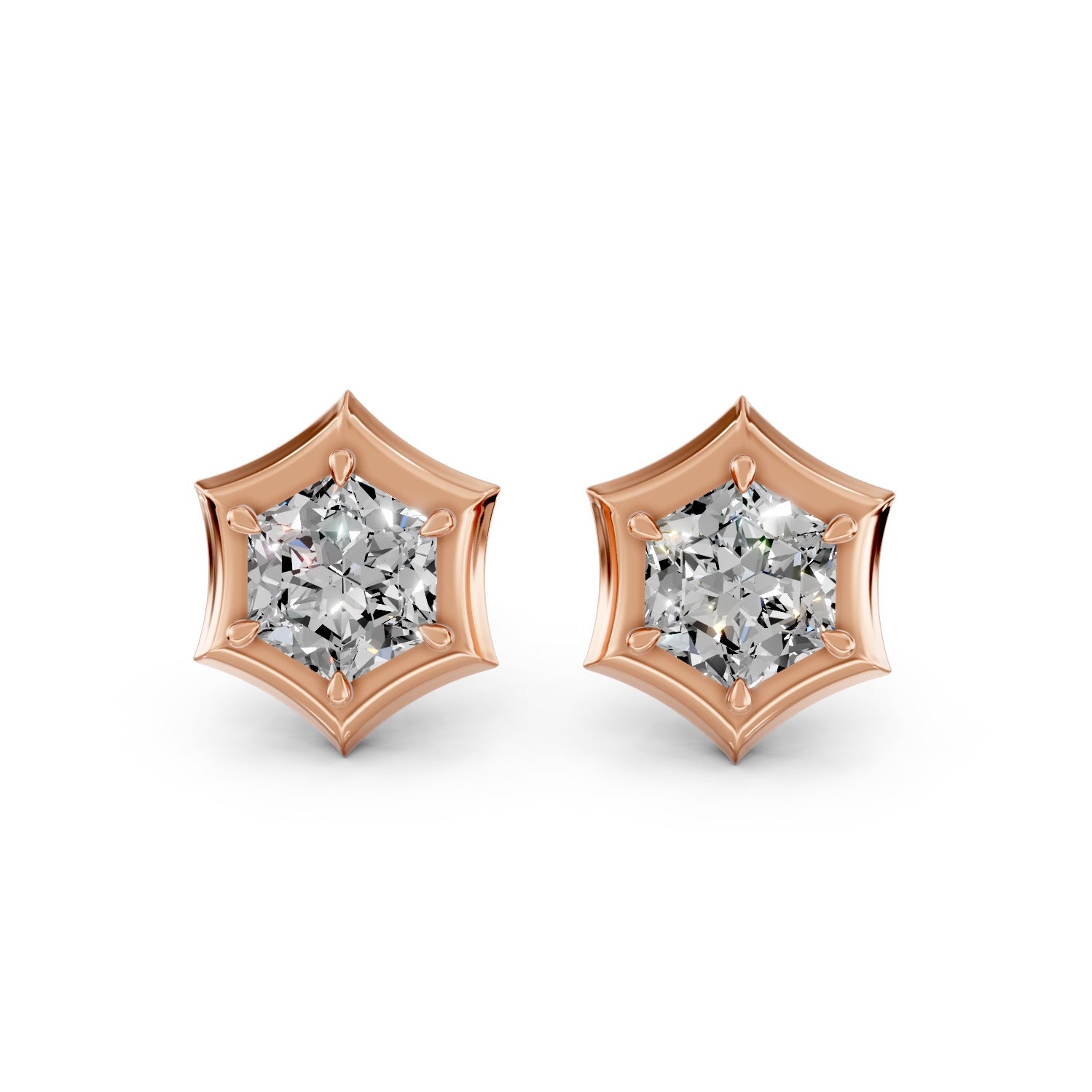 Princess Cut Lab-Grown Diamond Stud Earrings