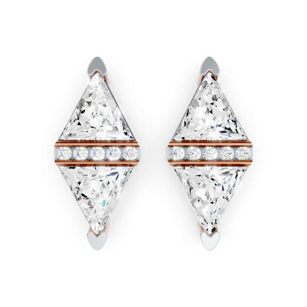 Triangle Cut Lab-Grown Diamond Geometric Stud Earrings