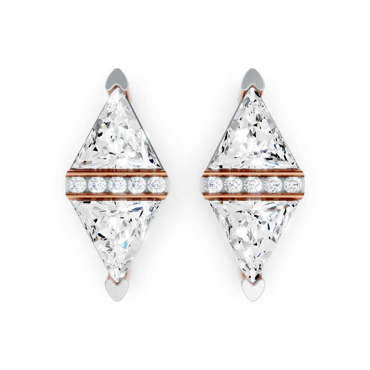 Triangle Cut Lab-Grown Diamond Geometric Stud Earrings