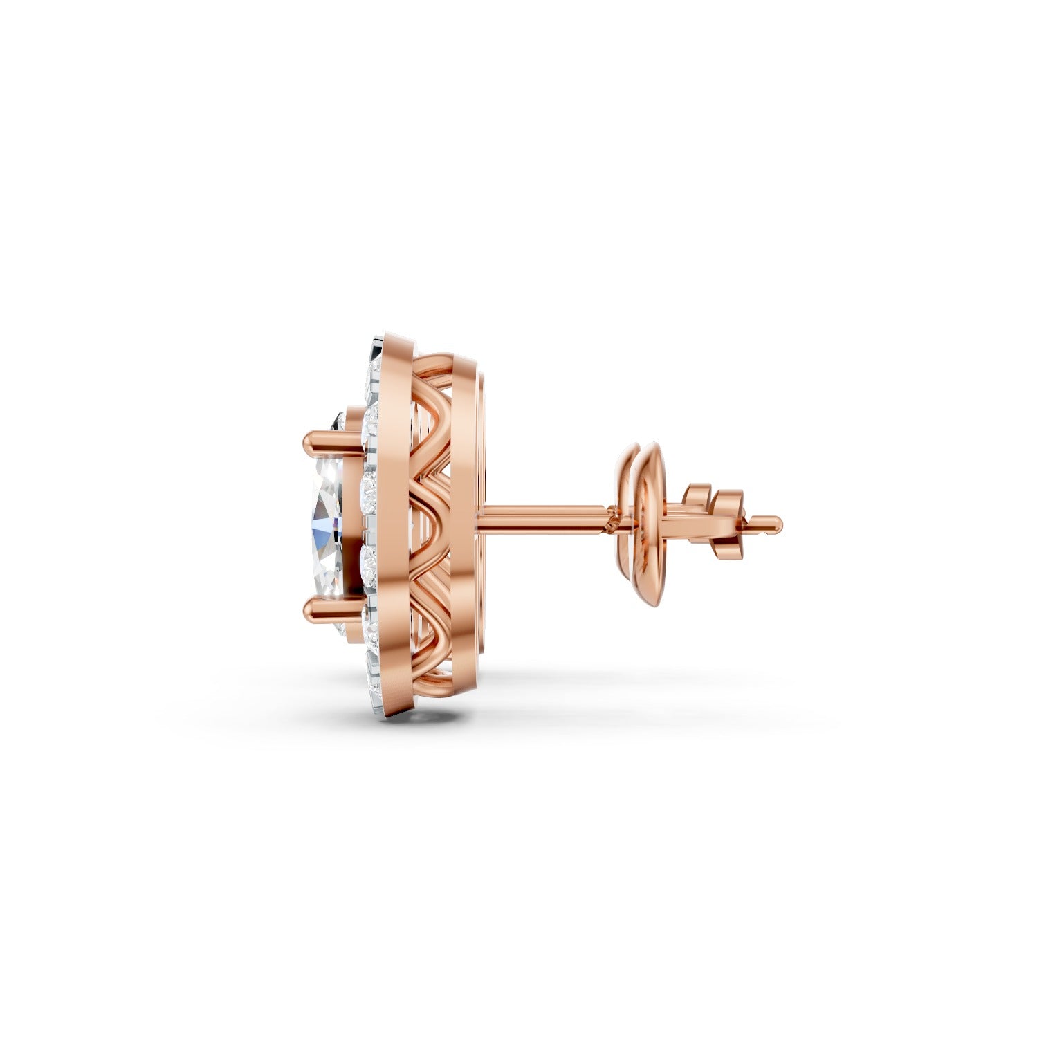 Oval Cut Lab-Grown Diamond Halo Stud Earrings