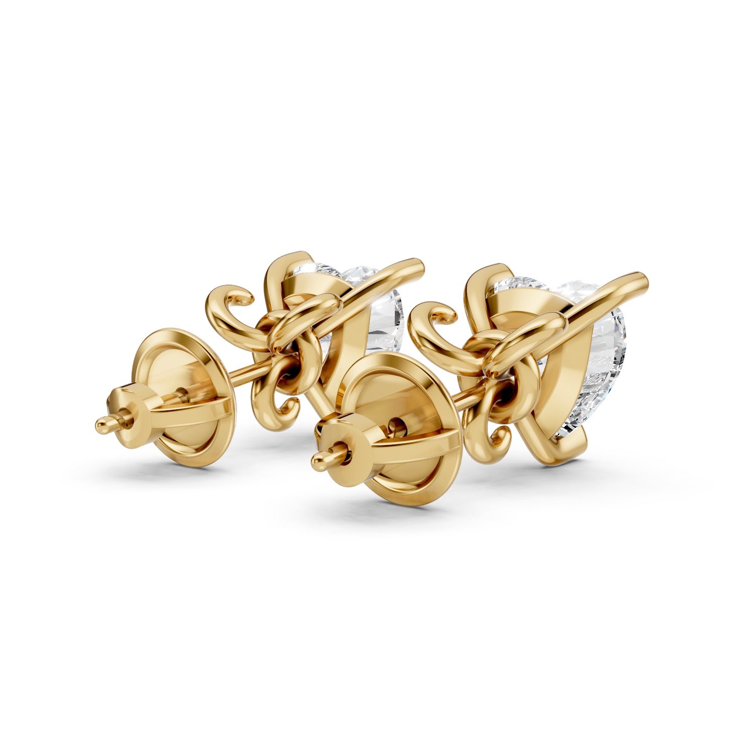 Heart Cut Lab-Grown Diamond Stud Earrings