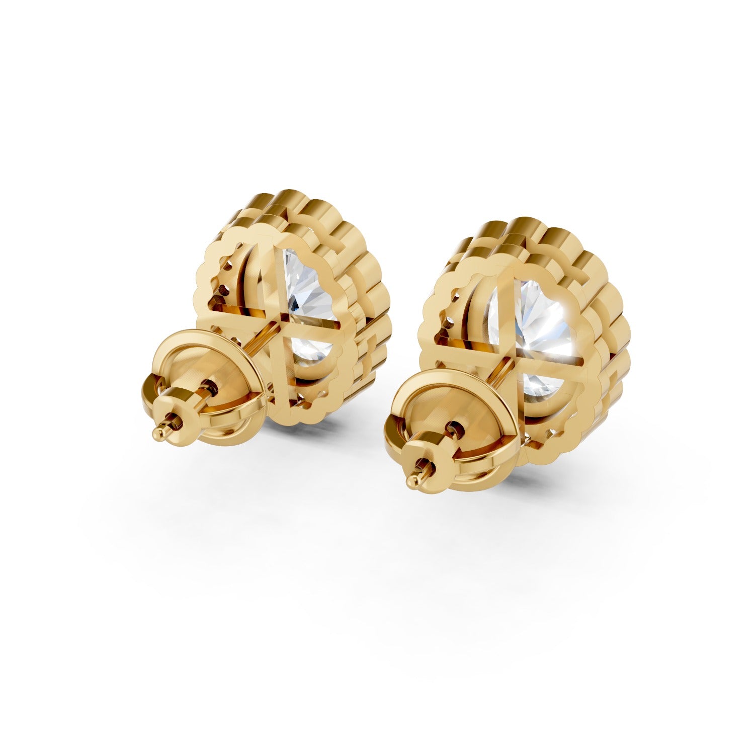 Oval Cut Lab-Grown Diamond Halo Stud Earrings