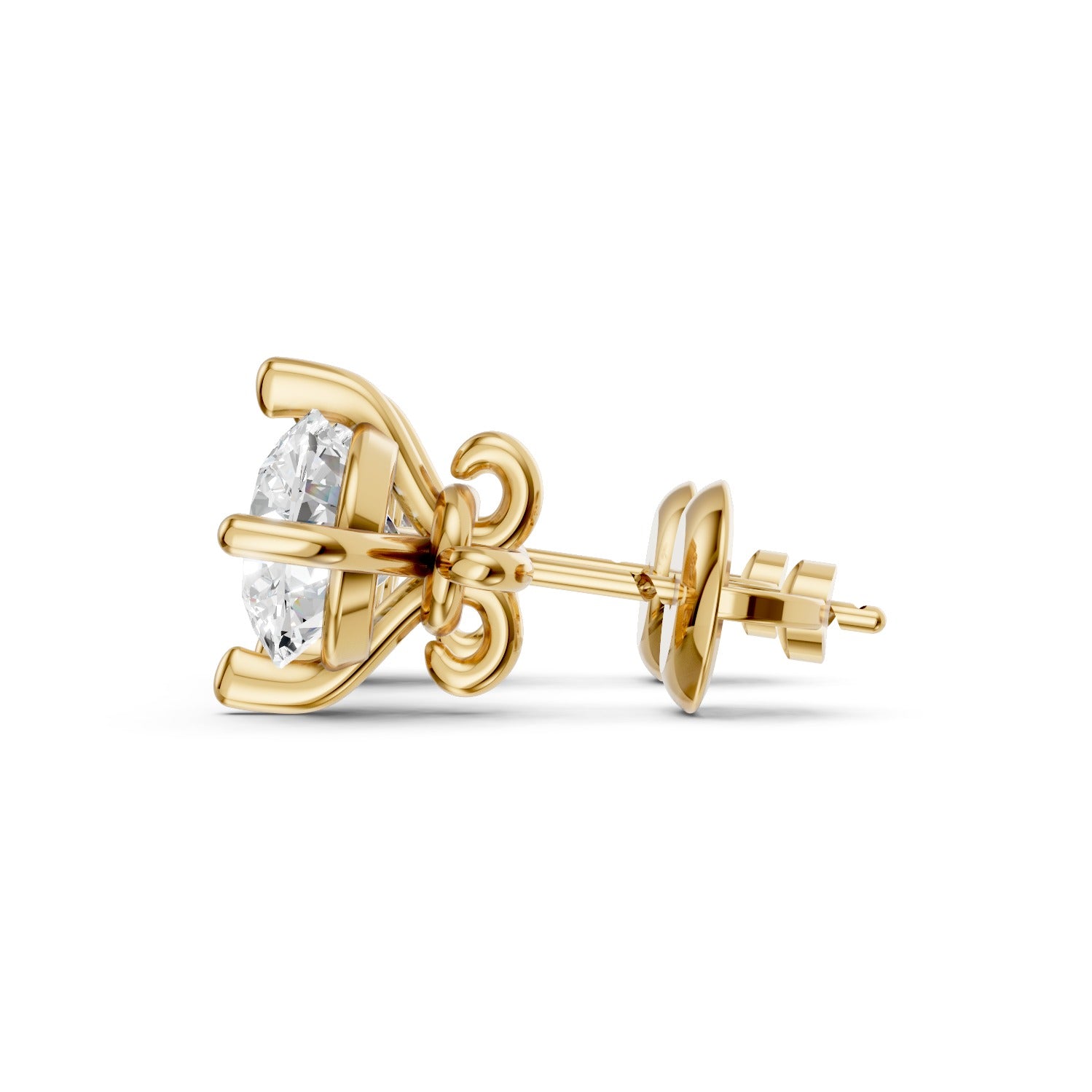 Round Cut Lab-Grown Diamond Stud Earrings
