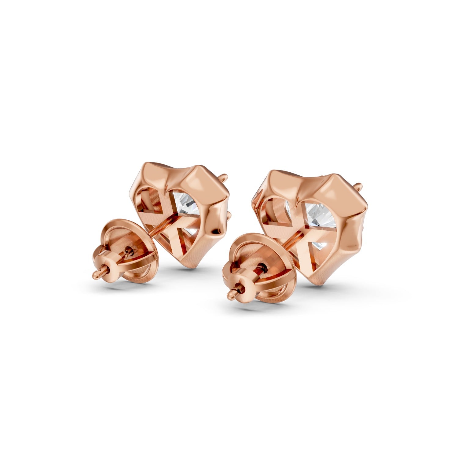 Heart Cut Lab-Grown Diamond Stud Earrings