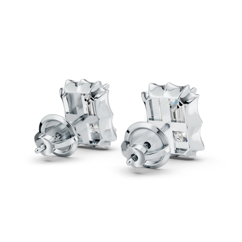 Emerald Cut Lab-Grown Diamond Stud Earrings