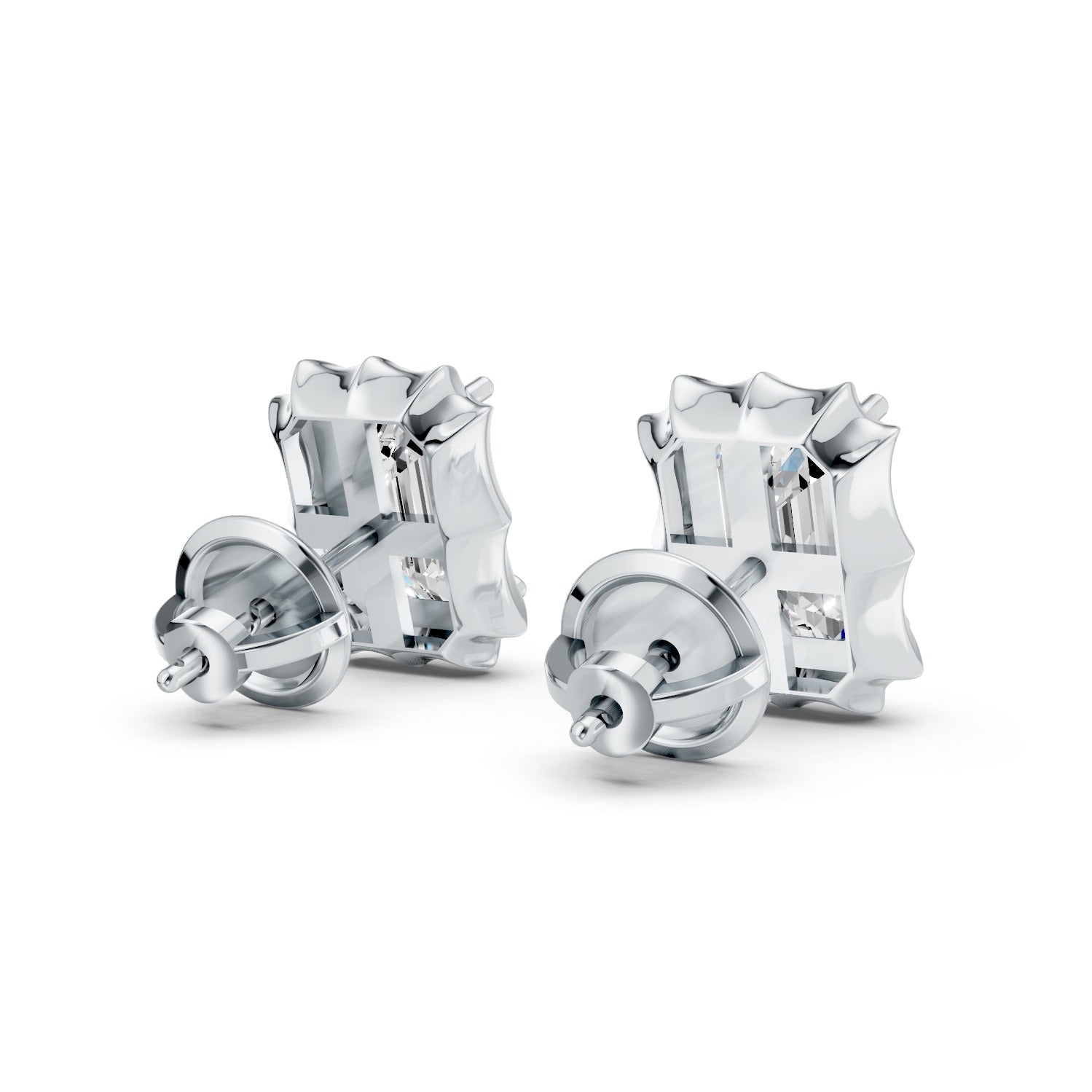 Emerald Cut Lab-Grown Diamond Stud Earrings