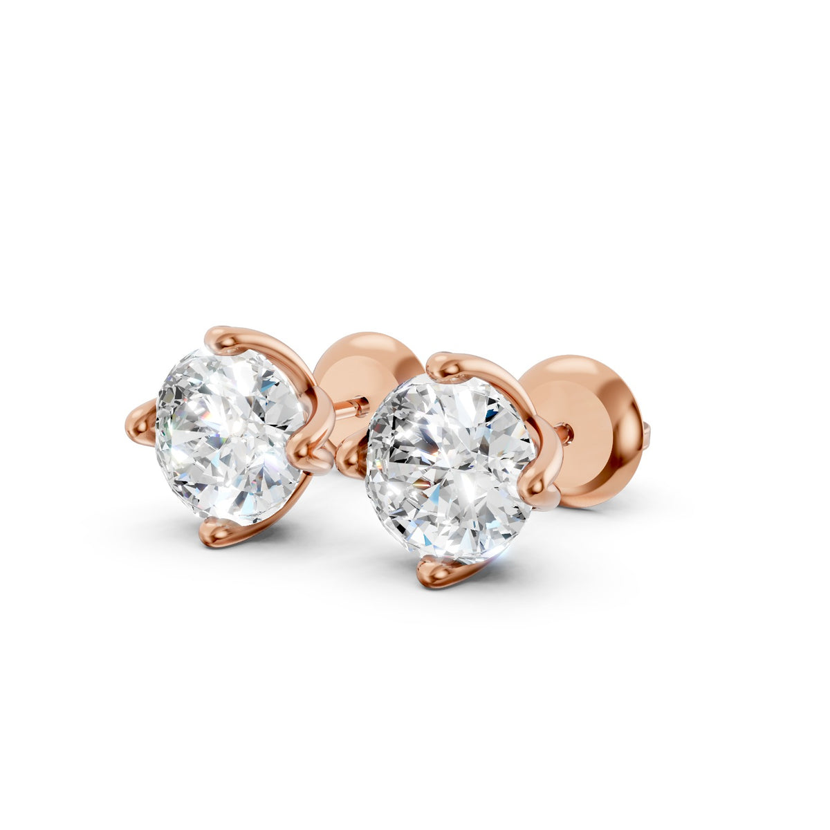 Round Brilliant Lab-Grown Diamond Stud Earrings