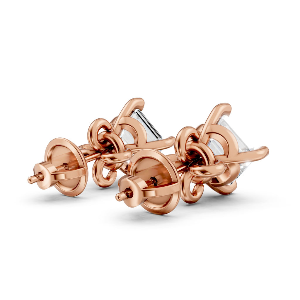 Emerald Cut Lab-Grown Diamond Stud Earrings